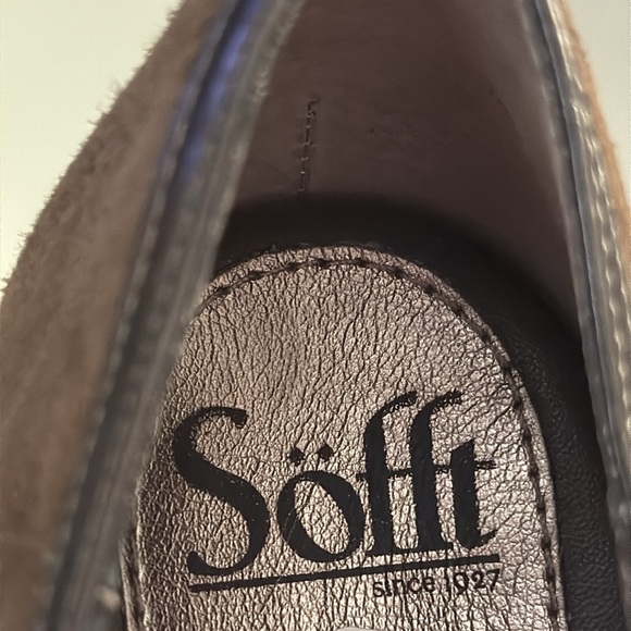 SOFFT Women's Sueded Upper Classic Strapped Heels Shoes In Coffee Brown - Picture 3 of 6